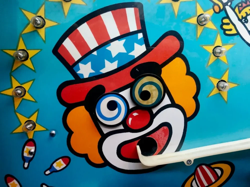 Clown-themed carnival game as a party rental