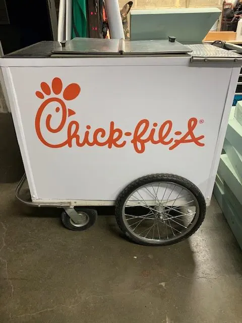 Chick-fil-A vinyl wrapped ice-cream cart.