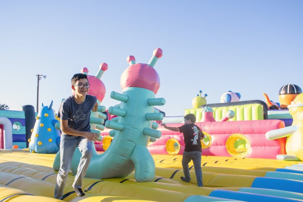 An inflatable party rental creates hours of entertainment at an event