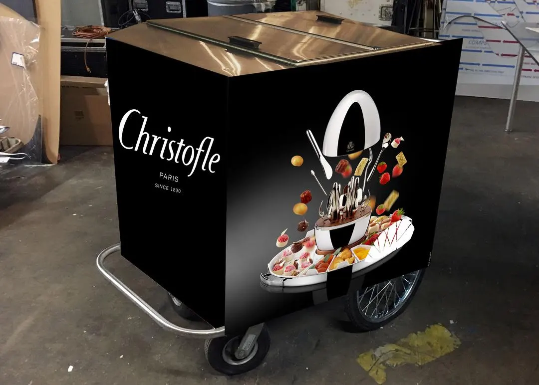 Christofle Paris vinyl wrapped ice-cream cart.
