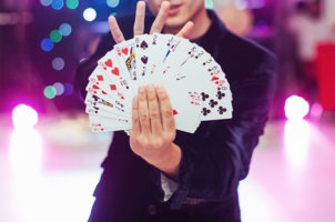 Magician with Card Trick