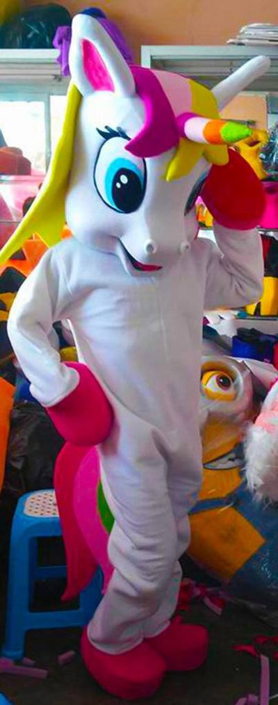 Unicorn White Pony Horse Adult Mascot Costume Halloween Birthday Party Girls NEW